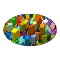 Cubes Assorted Random Toys Oval Magnet by Nexatart