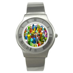 Cubes Assorted Random Toys Stainless Steel Watch