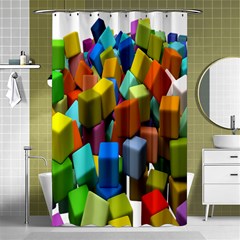 Cubes Assorted Random Toys Shower Curtain 48  x 72  (Small) 