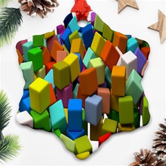 Cubes Assorted Random Toys Snowflake Ornament (Two Sides)