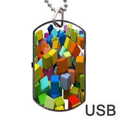 Cubes Assorted Random Toys Dog Tag USB Flash (Two Sides)