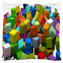 Cubes Assorted Random Toys Large Cushion Case (One Side)