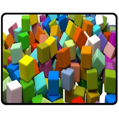 Cubes Assorted Random Toys Double Sided Fleece Blanket (medium)  by Nexatart