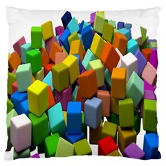 Cubes Assorted Random Toys Large Flano Cushion Case (One Side)