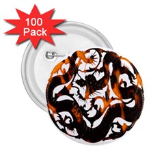 Ornament Dragons Chinese Art 2 25  Buttons (100 Pack) 