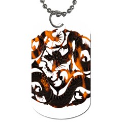 Ornament Dragons Chinese Art Dog Tag (two Sides) by Nexatart