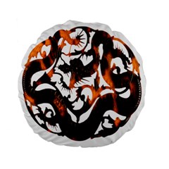 Ornament Dragons Chinese Art Standard 15  Premium Round Cushions by Nexatart