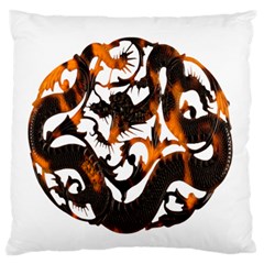 Ornament Dragons Chinese Art Standard Flano Cushion Case (one Side) by Nexatart