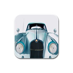 Oldtimer Car Vintage Automobile Rubber Square Coaster (4 Pack) 