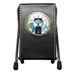 Oldtimer Car Vintage Automobile Pen Holder Desk Clocks by Nexatart