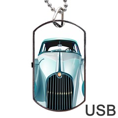 Oldtimer Car Vintage Automobile Dog Tag Usb Flash (two Sides) by Nexatart