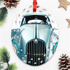 Oldtimer Car Vintage Automobile Oval Filigree Ornament (two Sides)