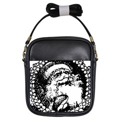 Santa Claus Christmas Holly Girls Sling Bags