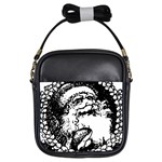 Santa Claus Christmas Holly Girls Sling Bags Front