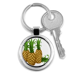 Pineapples Tropical Fruits Foods Key Chains (round)  by Nexatart