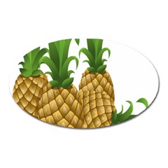 Pineapples Tropical Fruits Foods Oval Magnet