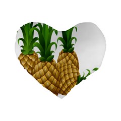 Pineapples Tropical Fruits Foods Standard 16  Premium Flano Heart Shape Cushions by Nexatart