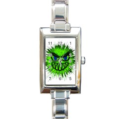 Monster Green Evil Common Rectangle Italian Charm Watch by Nexatart