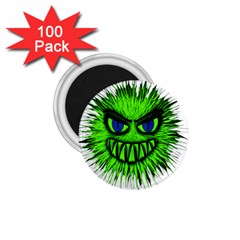 Monster Green Evil Common 1 75  Magnets (100 Pack)  by Nexatart