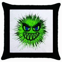 Monster Green Evil Common Throw Pillow Case (black) by Nexatart