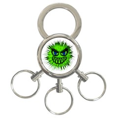 Monster Green Evil Common 3-ring Key Chains by Nexatart