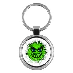 Monster Green Evil Common Key Chains (round)  by Nexatart