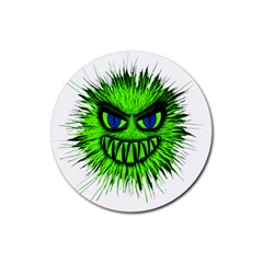 Monster Green Evil Common Rubber Coaster (round) 