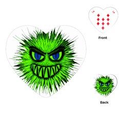 Monster Green Evil Common Playing Cards (heart)  by Nexatart