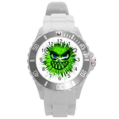 Monster Green Evil Common Round Plastic Sport Watch (l) by Nexatart