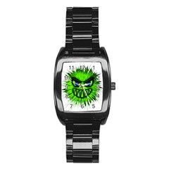 Monster Green Evil Common Stainless Steel Barrel Watch by Nexatart