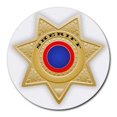 Sheriff S Star Sheriff Star Chief Round Mousepads by Nexatart