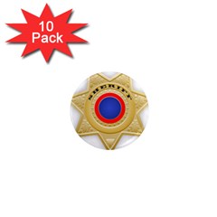 Sheriff S Star Sheriff Star Chief 1  Mini Magnet (10 Pack)  by Nexatart