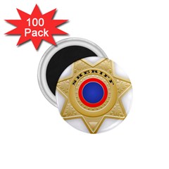 Sheriff S Star Sheriff Star Chief 1 75  Magnets (100 Pack) 