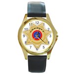 Sheriff S Star Sheriff Star Chief Round Gold Metal Watch Front