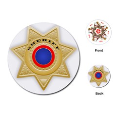 Sheriff S Star Sheriff Star Chief Playing Cards (round)  by Nexatart