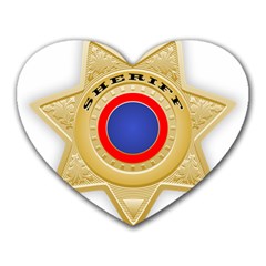 Sheriff S Star Sheriff Star Chief Heart Mousepads by Nexatart