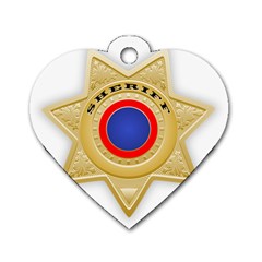 Sheriff S Star Sheriff Star Chief Dog Tag Heart (two Sides) by Nexatart