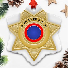 Sheriff S Star Sheriff Star Chief Snowflake Ornament (two Sides) by Nexatart