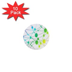 Network Connection Structure Knot 1  Mini Buttons (10 Pack)  by Nexatart