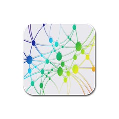 Network Connection Structure Knot Rubber Square Coaster (4 Pack)  by Nexatart