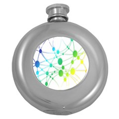 Network Connection Structure Knot Round Hip Flask (5 Oz) by Nexatart