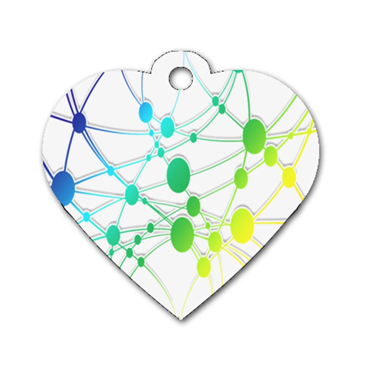 Network Connection Structure Knot Dog Tag Heart (Two Sides)