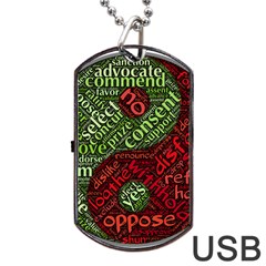 Tao Duality Binary Opposites Dog Tag Usb Flash (one Side) by Nexatart