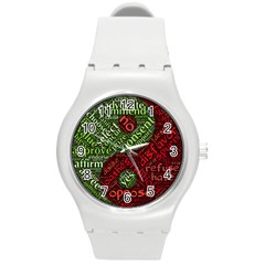 Tao Duality Binary Opposites Round Plastic Sport Watch (m) by Nexatart