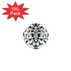 Damask Decorative Ornamental 1  Mini Buttons (100 Pack) 