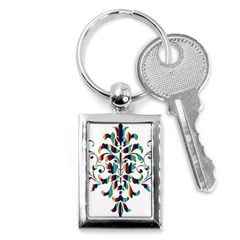 Damask Decorative Ornamental Key Chains (rectangle) 