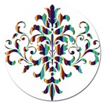 Damask Decorative Ornamental Magnet 5  (Round) Front