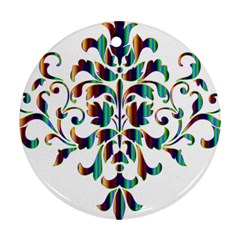 Damask Decorative Ornamental Round Ornament (two Sides) by Nexatart