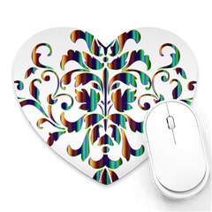 Damask Decorative Ornamental Heart Mousepads by Nexatart