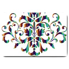 Damask Decorative Ornamental Large Doormat  by Nexatart